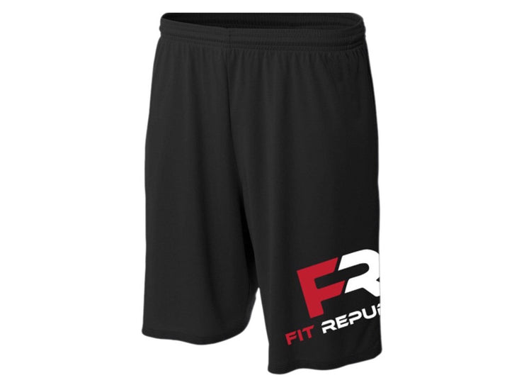 Black Shorts with Red & White Logo w/ Pockets
