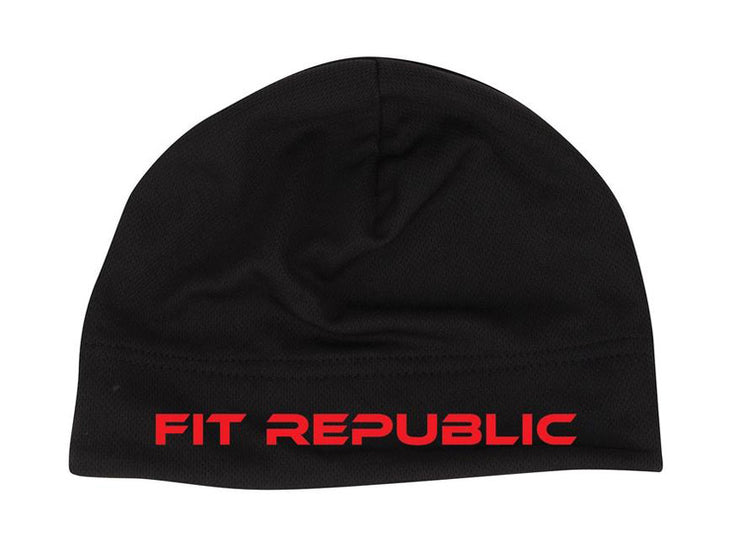 Black Skull Cap with Red Logo
